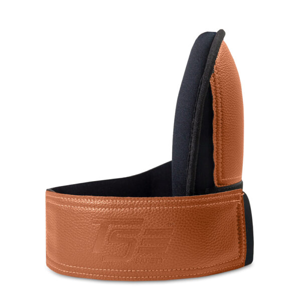Side view of TSE Safety Soft finishing knee pads in brown.